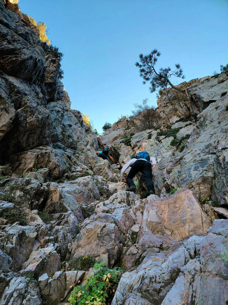 Scree chute leading up to Browns Peak on Four Peaks