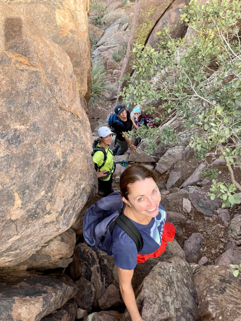 Section of scrambling on the Superstition Ridgeline Trail