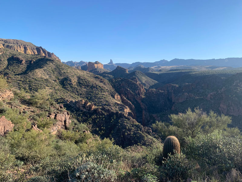 View of the Superstition Wilderness from Boulder Canyon Trail