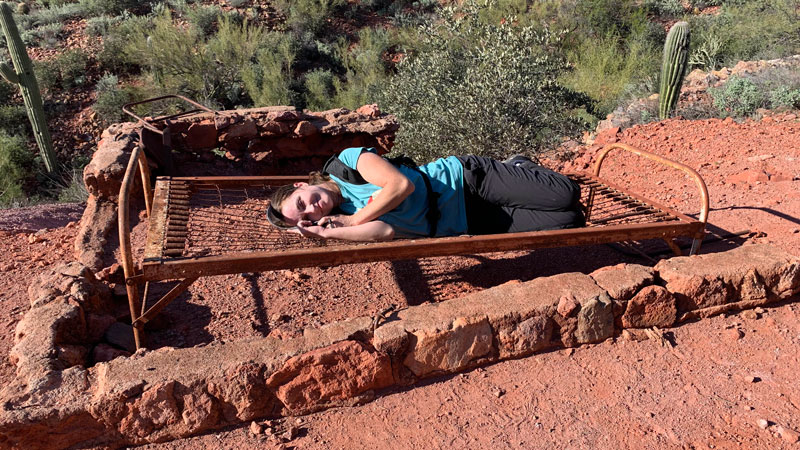 Rusty bed near an abandoned mine on Boulder Canyon Trail