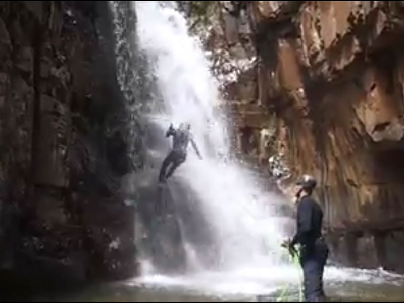 Rappel four in Parker Canyon