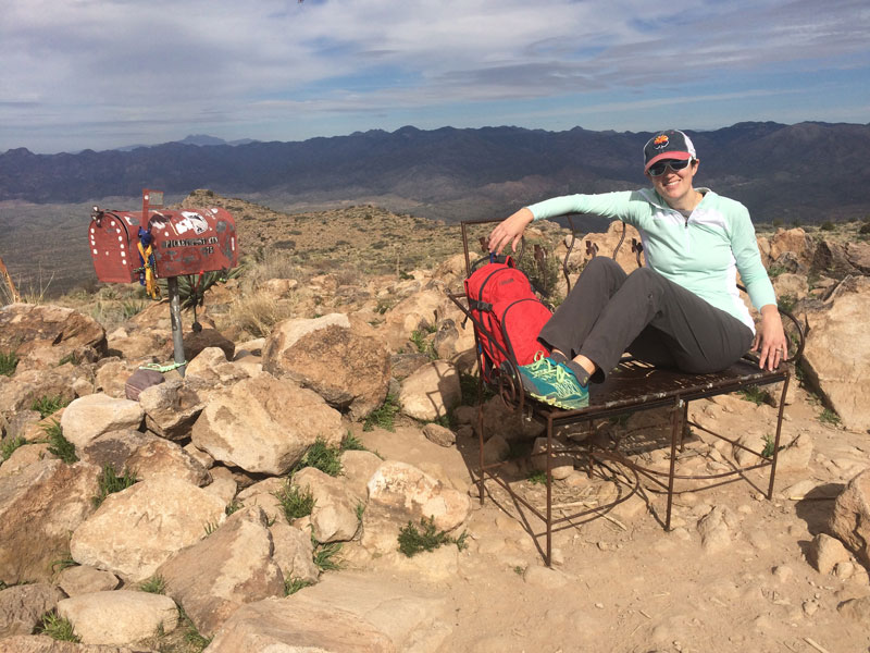 Mailbox and bench that used to be on Picketpost Mountain