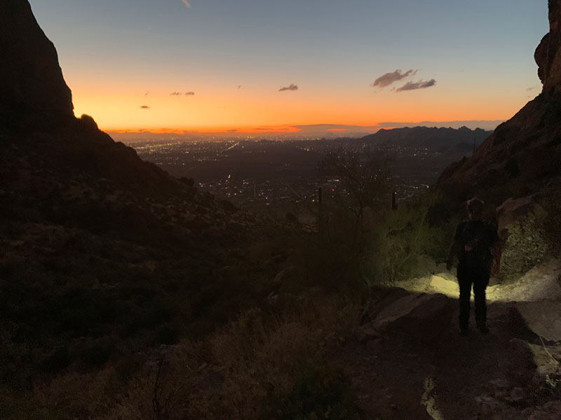 Finishing the Superstition Ridgeline hike in the dark