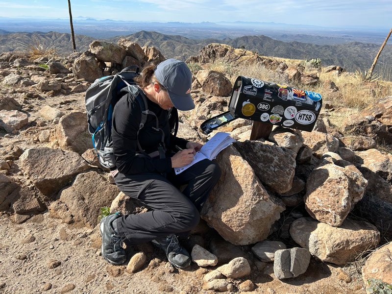 The mailbox at the summit of Picketpost Mountain