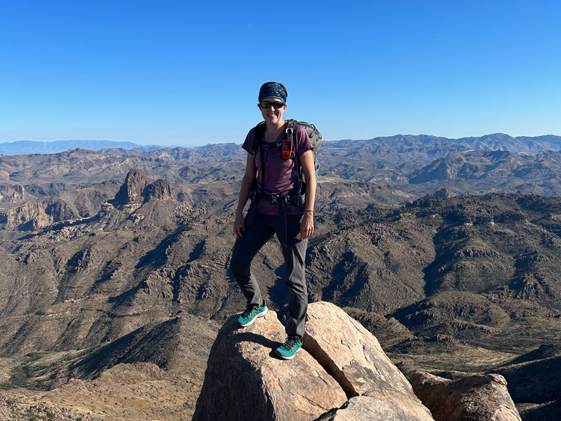 Hillary on Superstition Ridgeline Peak 5057