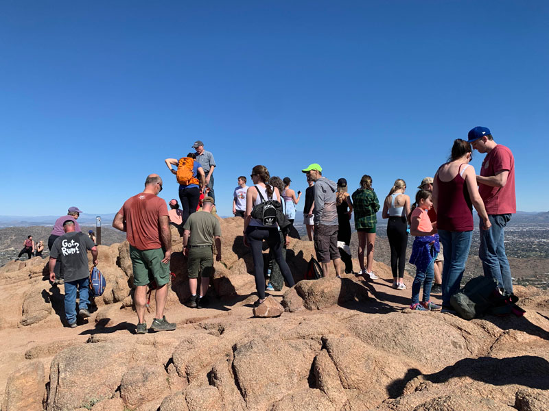 Crowds on the summit of Camelback Mountain