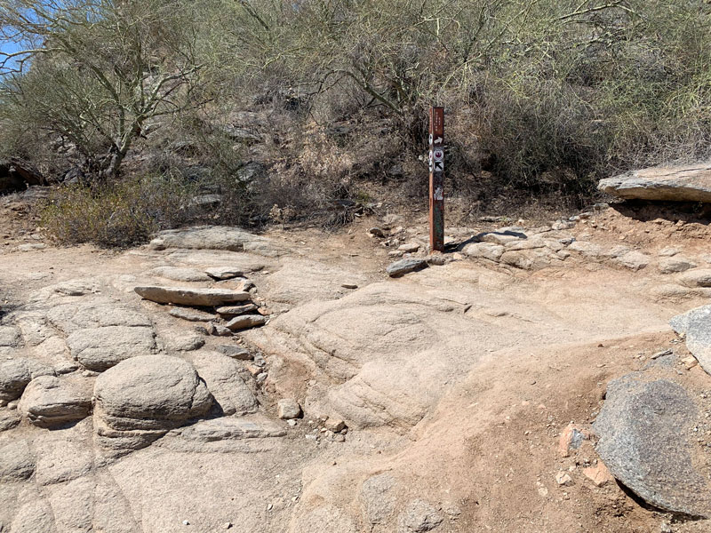 The Dobbins Lookout Extension trail marker on South Mountain