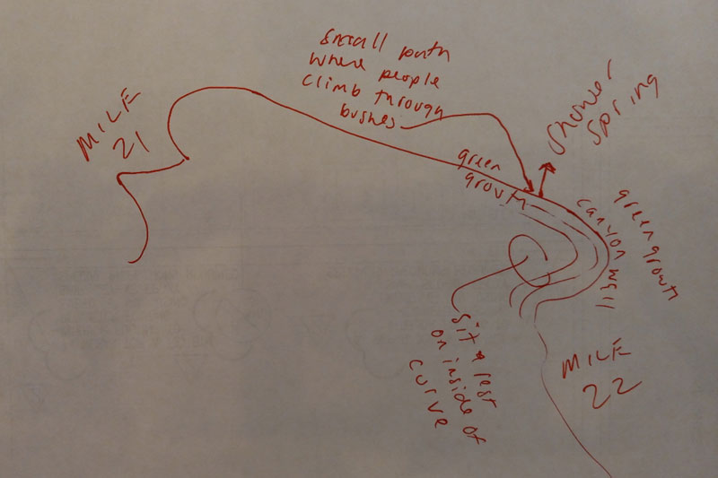 Hand-drawn map of Shower Spring