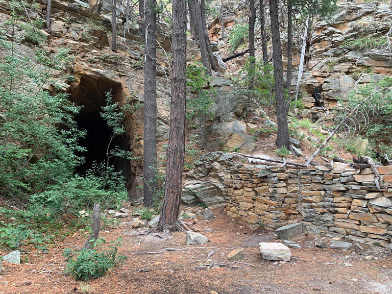 Coconino Railroad Tunnel and the remains of a small building