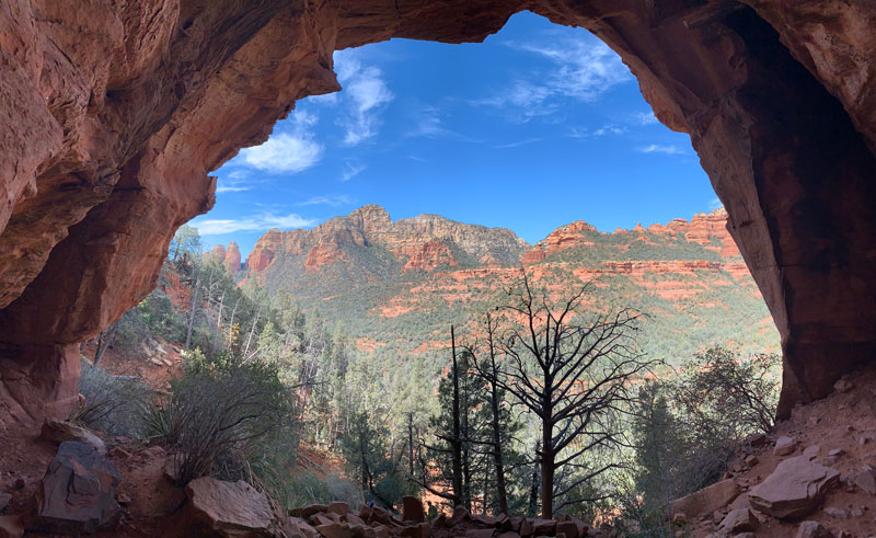 A natural arch along Soldier Pass Trail in Sedona