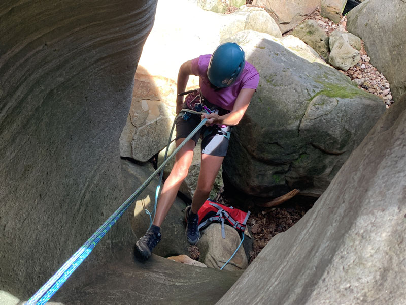 Rappel 1 in Bear Canyon