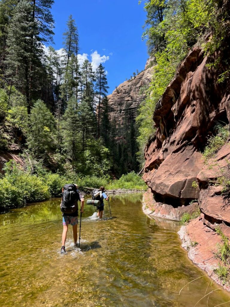 Hiking along West Fork of Oak Creek