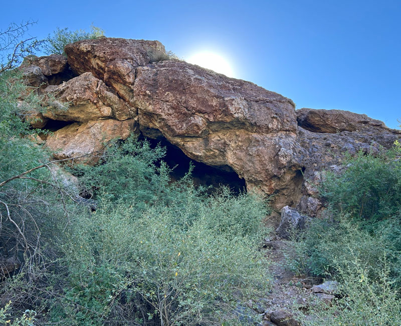 Shaka Cave opening in the Superstition Wilderness