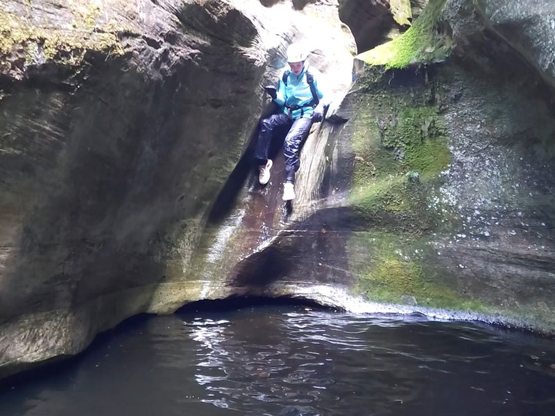 Rappel 2 or optional slide at Sundance Canyon