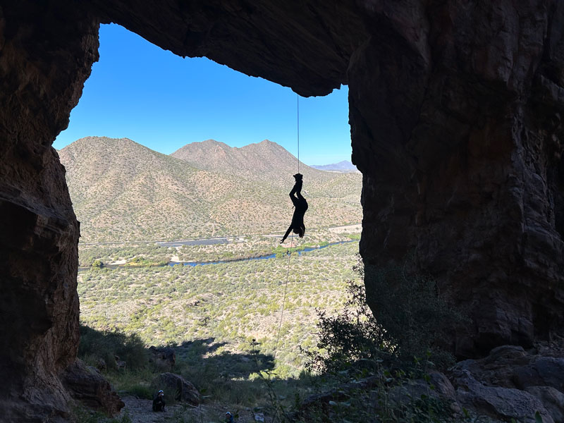 Rappelling Sunrise Arch