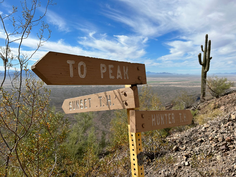 Trail sign at Picacho Peak