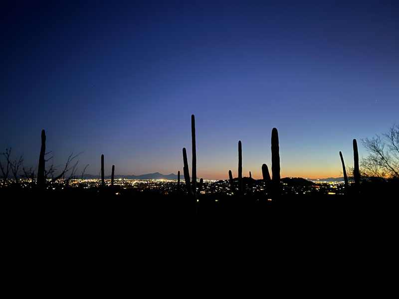 Tucson at night from Sabino Recreation Area