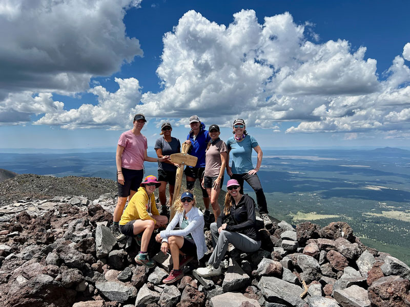 WildPathsAZ and friends at the summit of Humphreys Peak
