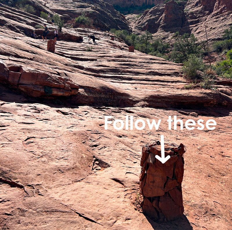 Rock cairns at Cathedral Rock Sedona