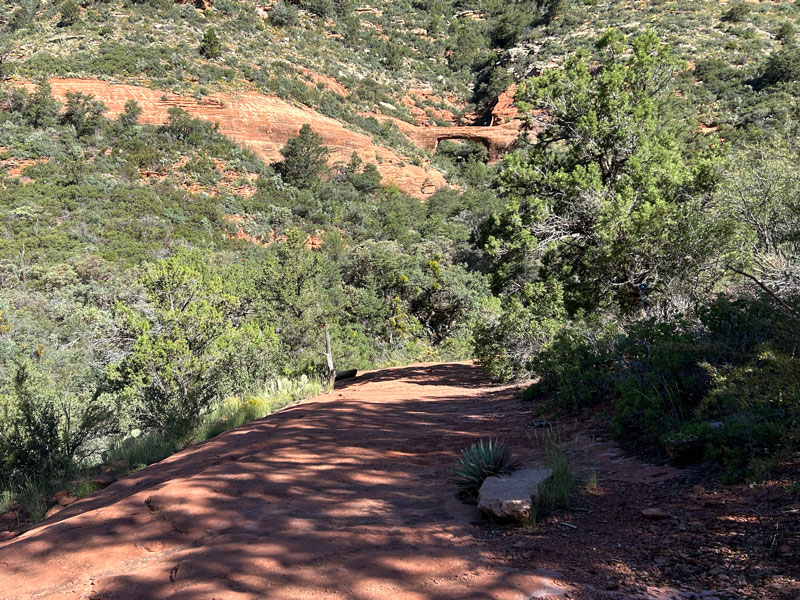 The trail to Vultee Arch in Sedona Arizona