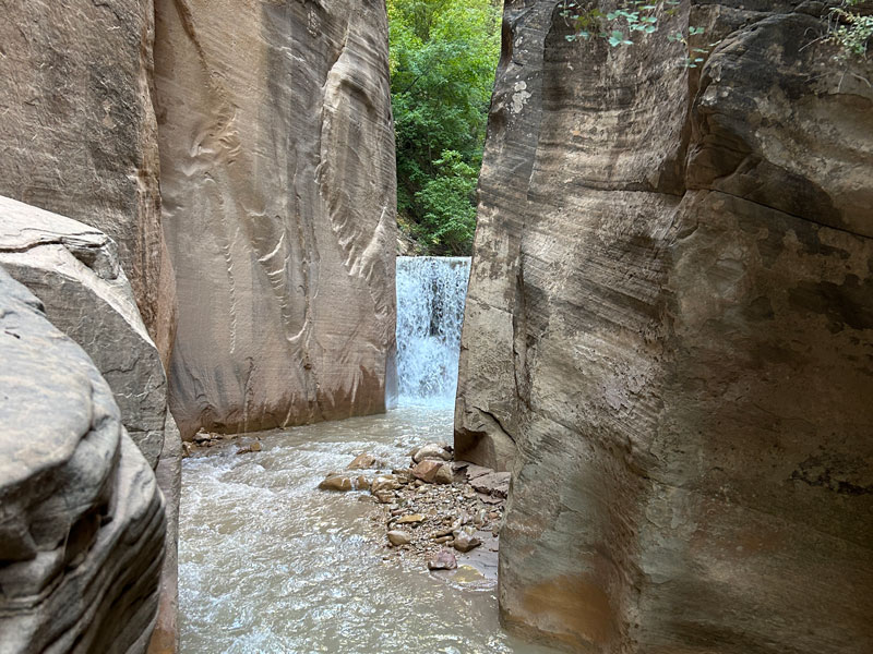 Waterfall along Zion upper narrows