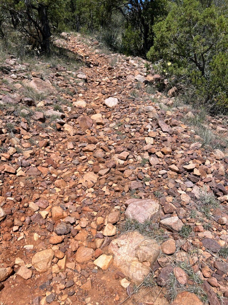 Rocky terrain on the Y Bar Trail