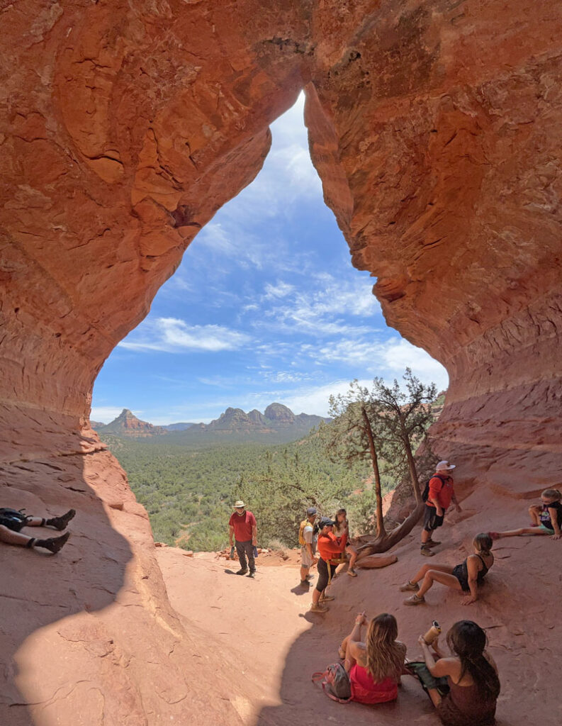 View from inside the Birthing Cave in Sedona, Arizona