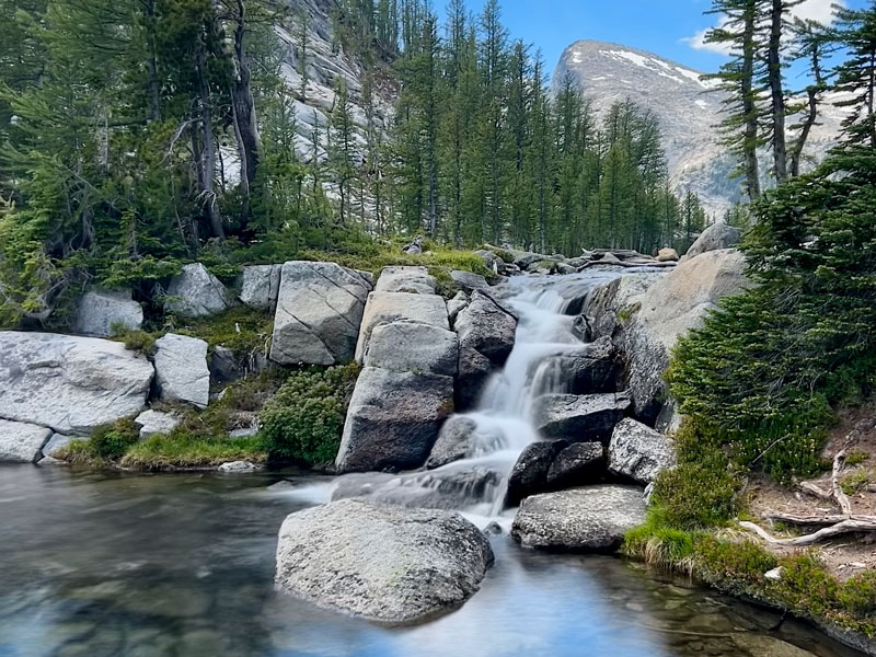 Waterfall between Perfection Lake and Sprite Lake