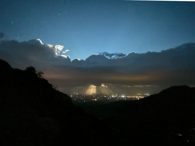 View of the full moon rising over Sunsites, Arizona