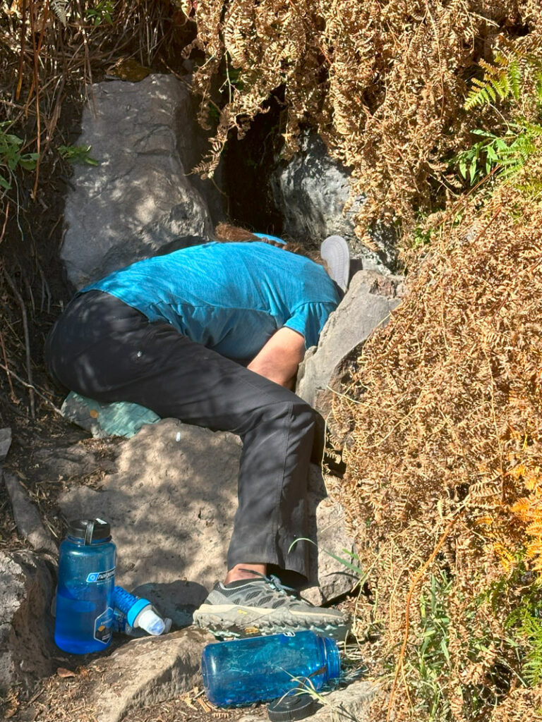 Getting water from Wildcat Spring at Zion National Park