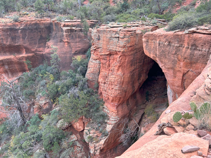 Approaching the Sedona Subway canyoneering route