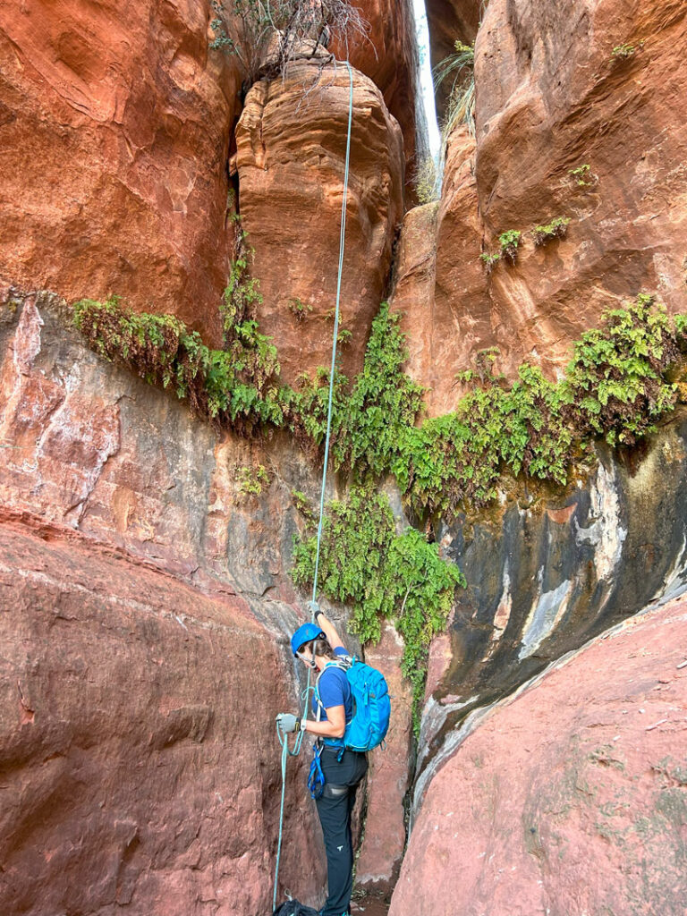 Sedona Subway Canyon rappel 2