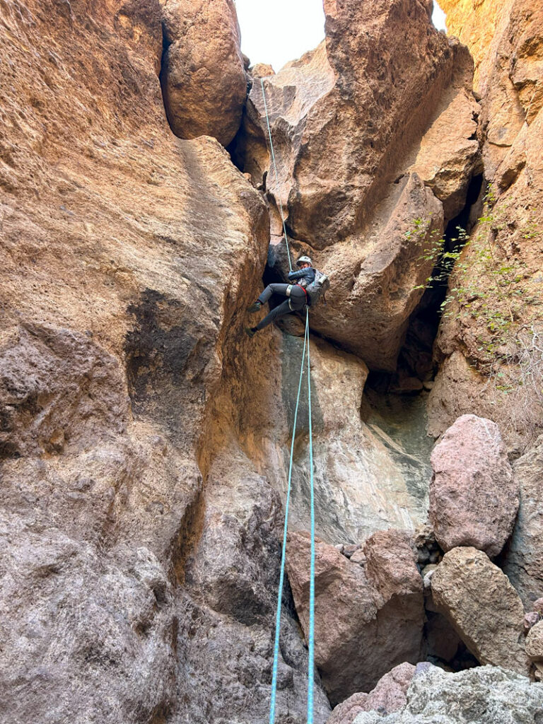 Backyard Canyon rappel 1