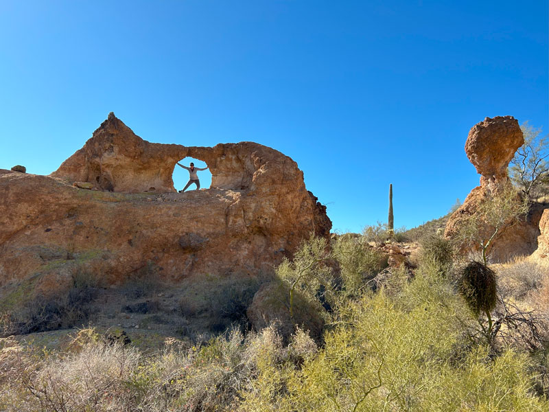 Pedestal Arch in the Goldfield Mountains of Arizona