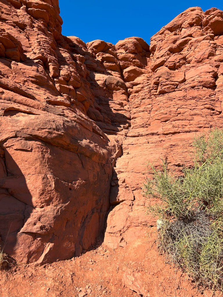 The climb up to Snoopy's belly on Snoopy Rock