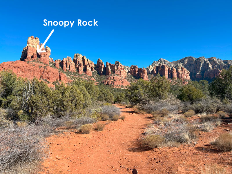 The trail to Snoopy Rock in Sedona