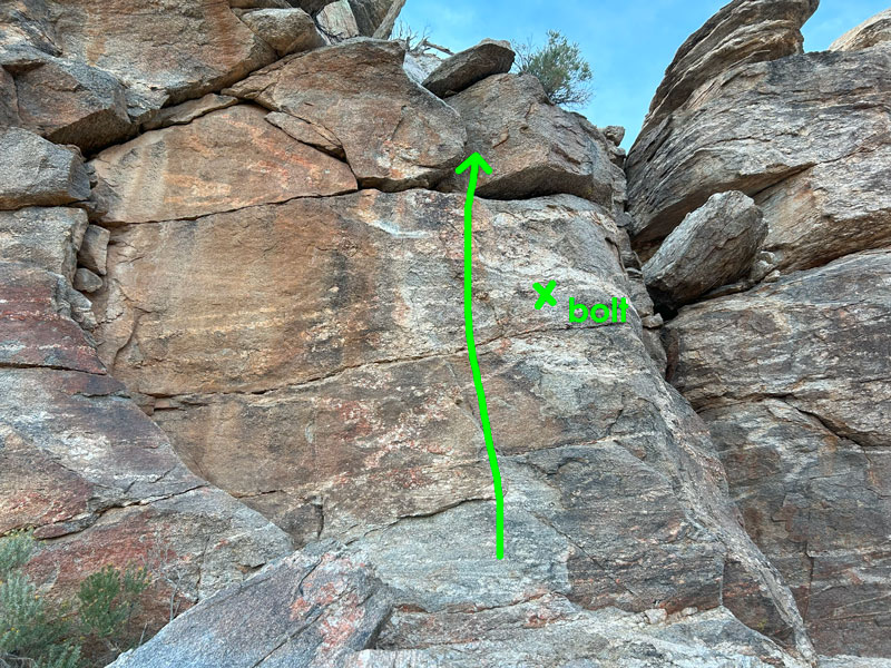 Technical climbing section up to Thimble Peak