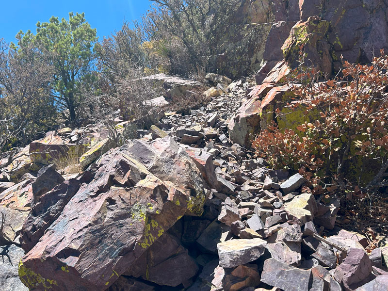 Loose rocks on the trail to McCleary Peak