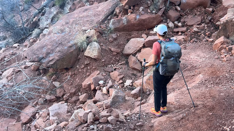 Washed out section of Grandview Trail