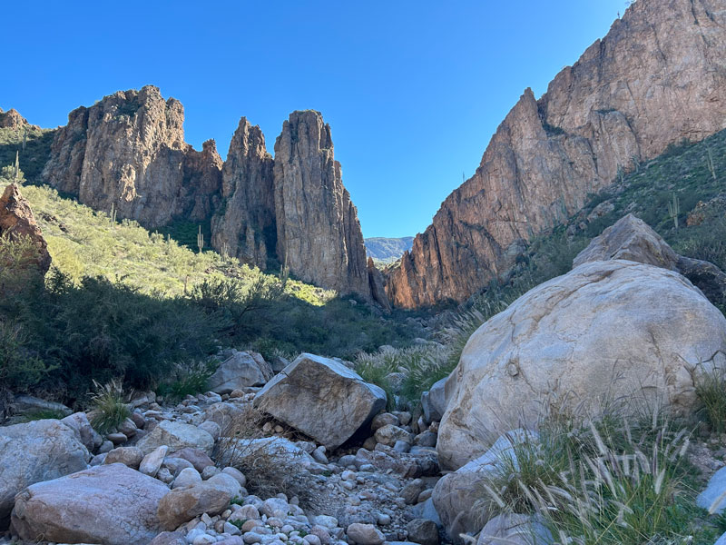 View into Peters Canyon in the Superstition Mountains