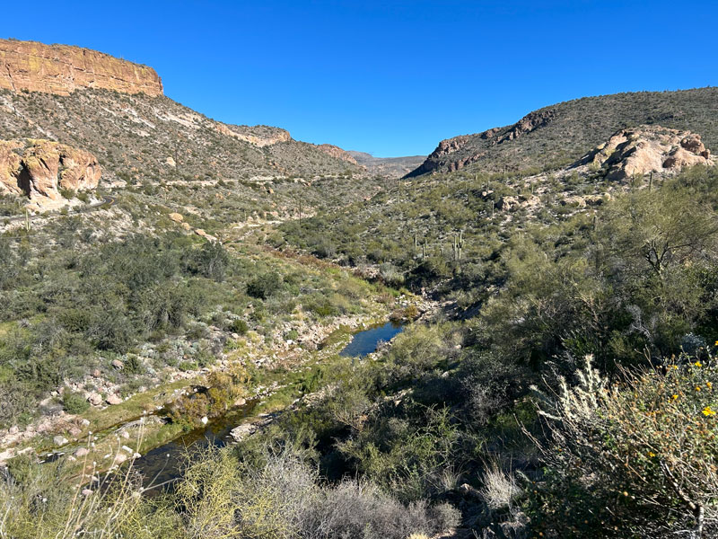 View down to Tortilla Creek from the trail to Peters Canyon
