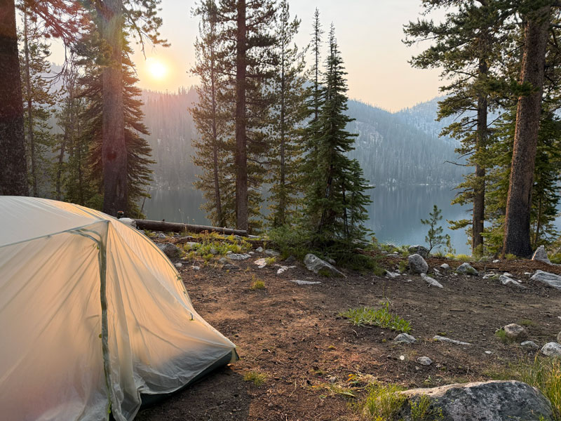 Camping at Ardeth Lake in the Sawtooh Wilderness