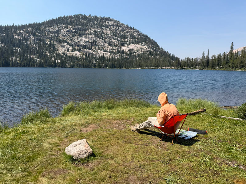 Having lunch at Edna Lake