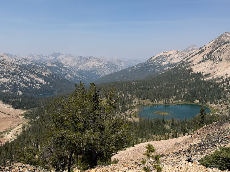 View of Rendezvous Lake and Edna Lake in the Sawtooth Wilderness